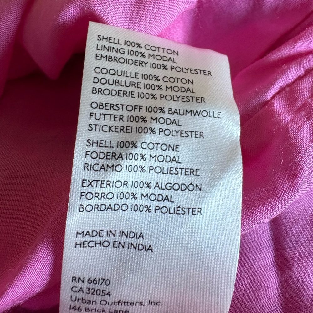 Anthropologie Embroidered & Appliqued Dress - Pink with Multicolor Floral Size 0 - Picture 12 of 12